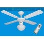 VENTILATORE A SOFFITTO 3 VEL BIANCO CON TELECOMANDO E PUNTO LUCE Ø 105 CM