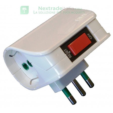 FME ART.87300 ADATTATORE A 2 PRESE BIP-SCH CON INTERRUTTORE DI SICUREZZA