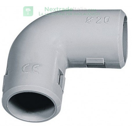 EC CURVA 90¦ PER CONNESSIONE TRA DUE TUBI DELLO STESSO DIAMETRO. ISOLAMENTO IP 40, PER TUBI DI 16MM REVERSIBILE DIAMETRO 25MM (P