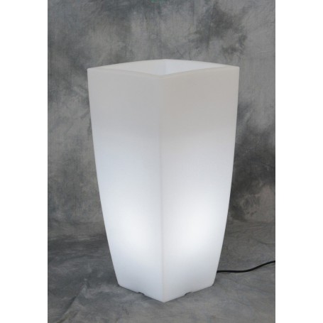 VASO HOME LIGHT QUADRO DIMENSIONI CM 33X33X70H COLORE BIANCO GHIACCIO