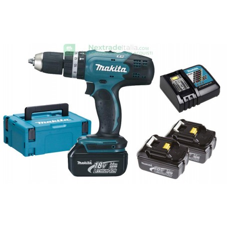 MAKITA SUPERKIT 18V 3 Ah DHP453RF3J CON 3 BATTERIE