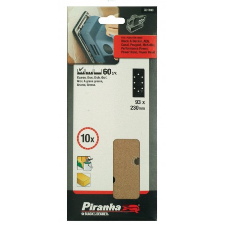 PIRANHA X31100 10 FOGLI FORATI 93X230 GR.60