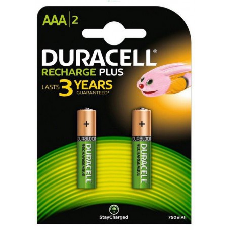 10PZ DURACELL BATTERIE RICARICABILI MAH 750 M/STILO BL.2 HR3