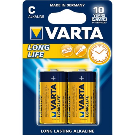 10PZ VARTA LONGLIFE ALCALINE 1/2 TORCIA BL.2 PZ