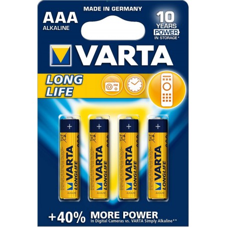 10PZ VARTA LONGLIFE ALCALINE M/STILO BL.4 PZ