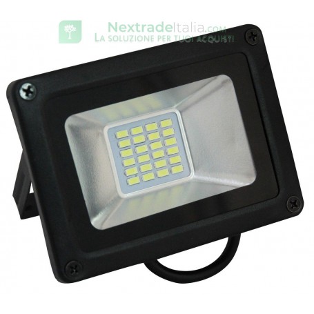 PROIETTORE LED SMD 20W IP 65 PEGASO VETRO ANTIURTO COMPLETO DI STAFFA ORIENTABILE