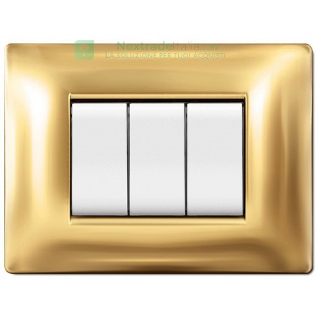 10PZ PLACCA LIFE Q MODELLO LIVING ORO 3 POSTI