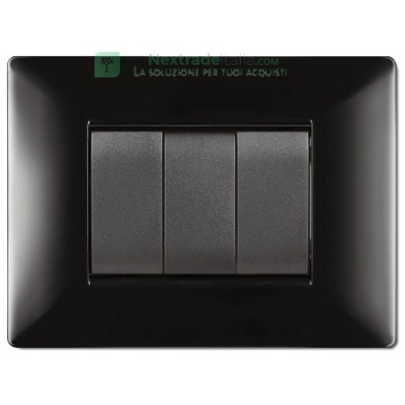 10PZ PLACCA LIFE Q MODELLO LIVING NERO 3 POSTI