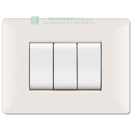 PLACCA LIFE Q MODELLO LIVING BIANCO 4 POSTI