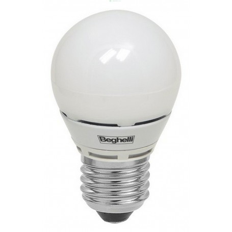 10PZ BEGHELLI LED 56077 SFERA E27W5,0 FREDDA OPALE