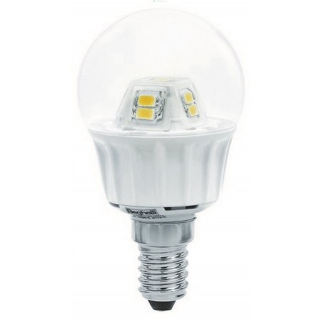 10PZ BEGHELLI LED 56070 SFERA E14W5,0 CALDA TRASPARENTE 