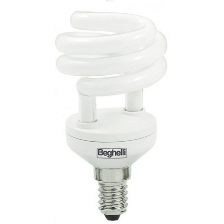 10PZ BEGHELLI LAMPADA RISPARMIA 50820 T2 SPIRAL E14W13FRE