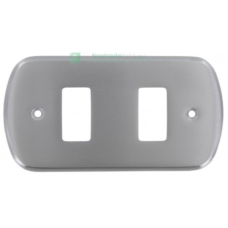10PZ COPRINTERRUTTORE "AURORA" CROMO SATINATO MIS. B