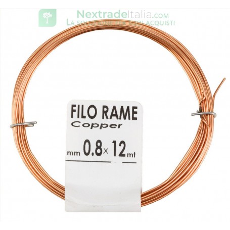 20PZ FILO RAME DIAMETRO MM 0,8 LUNG HEZZA 12 MT MATASSINA 50 G