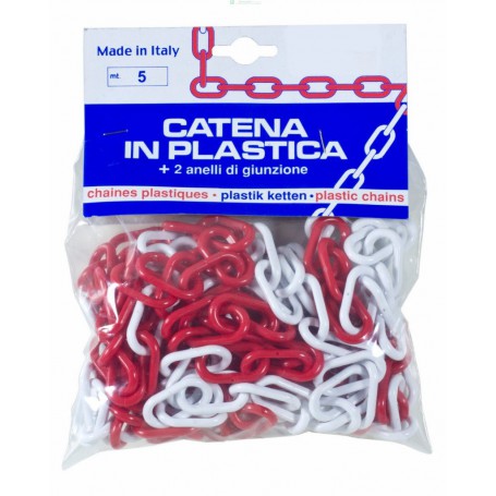 PL CATENA PLASTICA BIANCO/ROSSO GR.6 ML.5