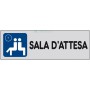 10PZ ETICHETTE ADESIVE "SALA D'ATTESA" DIMENSIONI CM 15X5