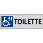 10PZ ETICHETTE ADESIVE "TOILETTE INVALIDI" DIMENSIONI CM 15X5