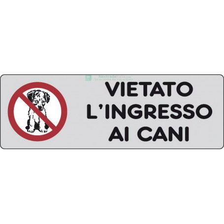 10PZ ETICHETTE ADESIVE 150X50 "VIETATO INGRESSO CANI"