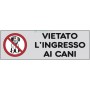 10PZ ETICHETTE ADESIVE 150X50 "VIETATO INGRESSO CANI"