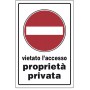 10PZ TARGA SEGNALE "PROPRIETA' PRIVATA V.A."