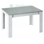 KIT TAVOLO 'KENDRA' 90X140/190X78 BIANCO/CEMENTO