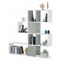 KIT LIBRERIA 'ZIG-ZAG' 145X29X145H BIANCO/CEMENTO