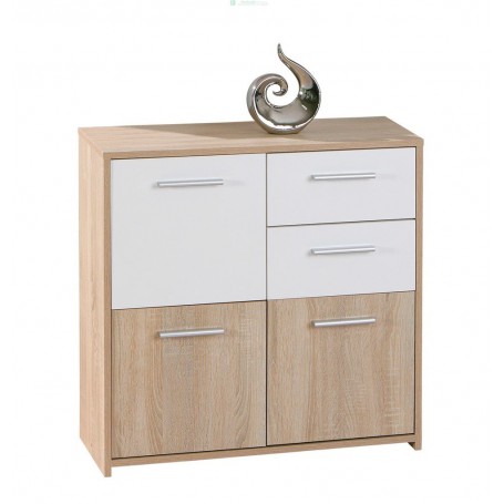 KIT BUFFET EBOLI 3 ANTE 2 CASSETTI ROVERE/BIANCA CM 77X30X77H