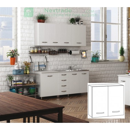 KIT CUCINA PENSILE 2 ANTE CM 80X30X72H BIANCO