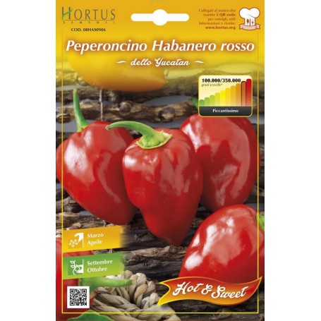 10PZ SEMI ORTO PEPERONCINO HABANERO ROSSO