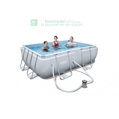 PISCINA CON TELAIO COMPLETA TELO PER COPERTURA SCALETTA + POMPA CM 282X196 H 84 CM