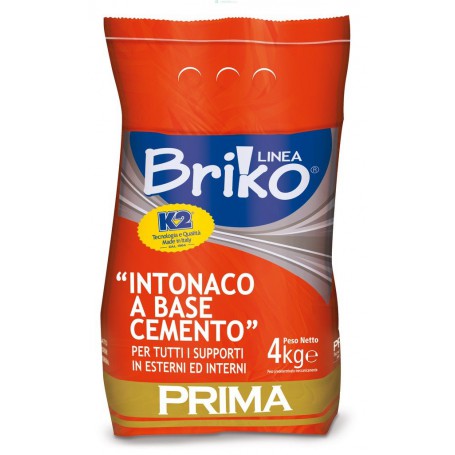 4PZ LINEA BRIKO INTONACO A BASE DI CEMENTO PER ESTERNI E RIPRISTINO MURATURE DA KG 4