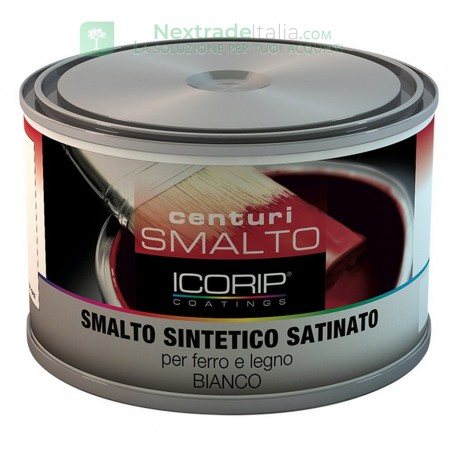 6PZ SMALTO CENTURI SATINATO BIANCO PER INTERNI ED ESTERNI LT 0,375