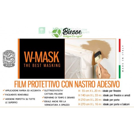 W-MASK FILM PROTETTIVO + NASTRO ADESIVO CM 210 X 20MT