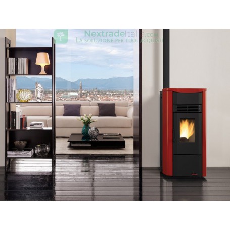 STUFA PELLET KW 9,2 GIUSY PLUS BORDEAUX CANAL