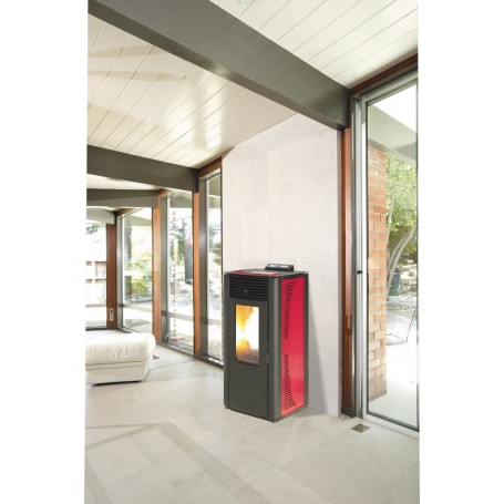 STUFA PELLET KING IDRO KW15 BORDEAUX