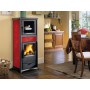 STUFA A LEGNA ROSSELLA PLUS CERAMICA C/FORNO EVO BORDEAUX NORDICA EXTRAFLAME