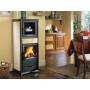 STUFA A LEGNA ROSSELLA PLUS CERAMICA C/FORNO EVO PERGAMENA NORDICA EXTRAFLAME