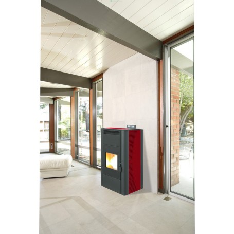 STUFA PELLET KING IDRO KW24 BORDEAUX