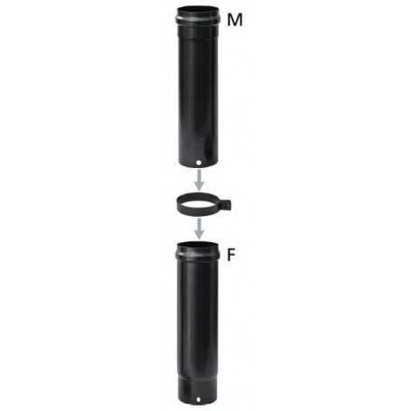 TUBO TELESCOPICO X STUFA A PELLET,SPESSORE 1,2 MM DIAMETRO 8 CM PARTE FISSA 3 CM