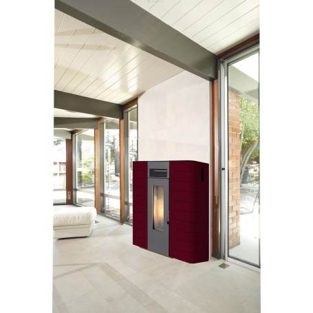 STUFA PELLET KING IDRO SLIM 16 BORDEAUX