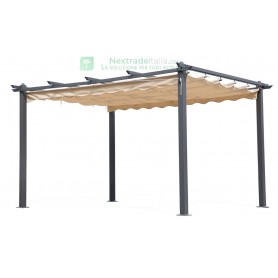 PERGOLA IN ALLUMINIO CON TELO RETRATTILE 300X400X230H