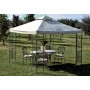 GAZEBO IN METALLO MT.3X3 PANNELLI LATERALI DECORATI ECRU YF-3133B