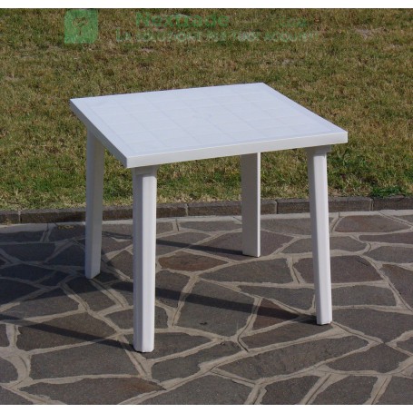 TAVOLO RESINA ART.59 CM. 80X80 BIANCO