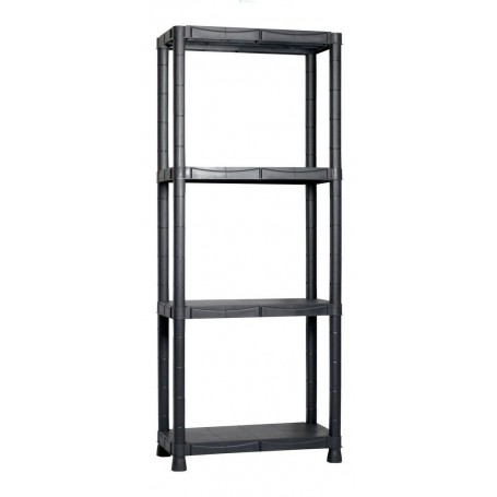 SCAFFALE RESINA 4 RIPIANI CM 60X30X143H COLORE NERO