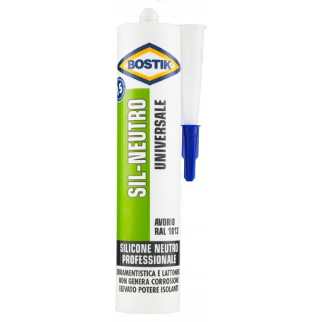 12PZ BOSTIK SILICONE NEUTRO AVORIO ML.300