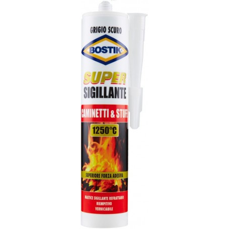 12PZ BOSTIK MASTICE"CAMINETTI/STUFE"CARTUCCIA DA 530 GR. GR.