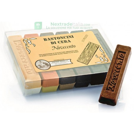 12PZ BASTONCINO DI CERA COLORE ROVERE