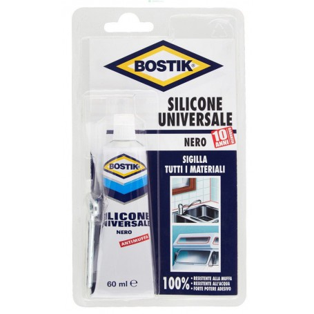 12PZ BOSTIK SILICONE NERO ML.60