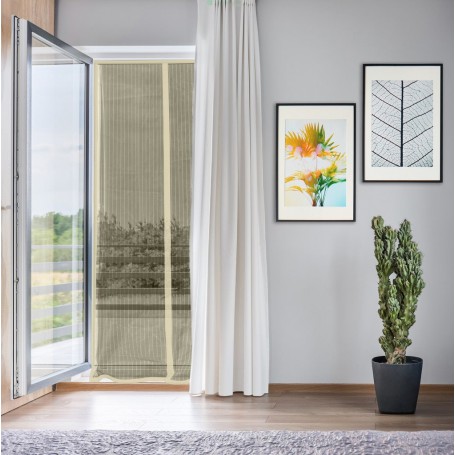 5PZ ZANZARIERA MAGNETICA"LUSSO"CM.140X240 BEIGE