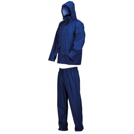 COMPLETO IMPERMEABILE LLUVIA TG XXXL BLU GIACCA + PANTALONI